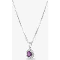 Starbright Women's Sterling Silver Cubic Zirconia Halo Pendant Necklace P8210 AM