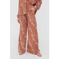 Raffya Women's Ginger High Waist Tiger Print Trouser in Burnt Orange | Size: 8