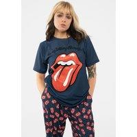 The Rolling Stones Women's Classic Tongue Logo Pyjamas in Navy | Size: Large