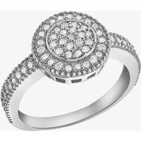 T.H.Baker Women's Silver Cubic Zirconia Shoulder Set Cluster Ring 8.84.8449 Q