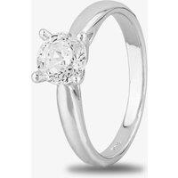 Starbright Women's Silver 6mm Four Claw Round Cubic Zirconia Ring | Size: 55 (N 3/4)