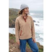 Rapanui Clothing Women's Snap Button Polar Fleece Pullover in Brown | Size: 8