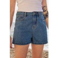 Rapanui Clothing Women's Denim Shorts in Mid Blue | Size: 16