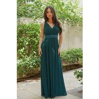 TFNC London Women's Kily Forest Green Maxi Dress | Size: 8