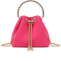 D2C Women's Jewelled Mini Bucket Bag in Fuchsia