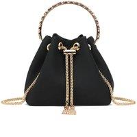 D2C Women's Jewelled Mini Bucket Bag in Black