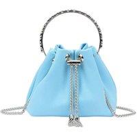 D2C Women's Jewelled Mini Bucket Bag in Baby Blue