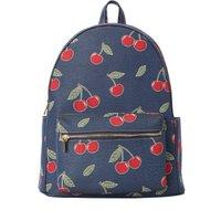 Signare London Women's Women's Large Backpack - Cherry Print Blue