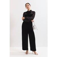 Phase Eight Women's Magie Velvet Tie Neck Jumpsuit in Black | Size: 20