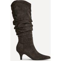 Linzi Women's Esteem Grey Kitten Heel Long Boots | Size: 4-Standard Fit
