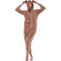 Keanu Women's Fleece Jumpsuit in Beige | Size: 16-18