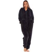 Keanu Women's Fleece Jumpsuit in Black | Size: 16-18