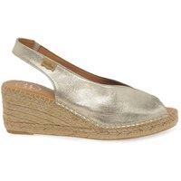 Toni Pons Women's 'Bernia' Wedge Heel Espadrilles Sandals in Gold | Size: 8