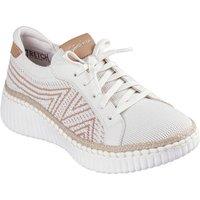 Skechers Women's Wilshire Blvd Bellevue Two-Tone Knit Slip-On Trainers - Off-White/Tan in White | Size: 4