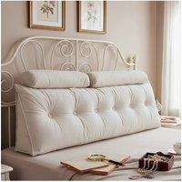 Living and Home Wedge Headboard Pillow with Removable Cover and 2 Bolster Pillows in Beige