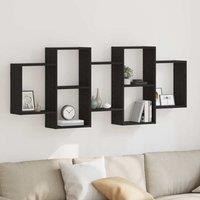 Berkfield Home Wall Shelf Black Oak 159x18x65 cm Engineered Wood | Size: 159 x 18 x 65 cm