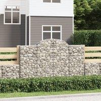 Berkfield Home Arched Gabion Baskets 14 pcs 200x50x120/140 cm Galvanised Iron in Silver