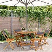 Berkfield Home 5 Piece Garden Dining Set Anthracite Fabric & Solid Wood