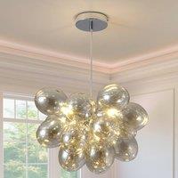 NIVOR 3-Light Modern Sputnik Chandelier Gold Globe Glass Ball Pendant Light in Brown