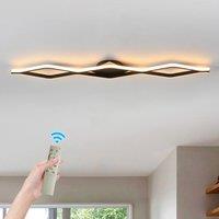 NIVOR Black Dimmable LED Ceiling Light 24W Flush Mount Remote Linear Lamp