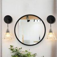 NIVOR 1 Light 16cm Iron Wall Sconce Hat-shaped Crystal Wall Light Set of 2 in Black