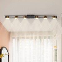 NIVOR LED Ceiling Lights 72W Dimmable 6-Rotatable Lights Linear with Remote in Black