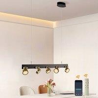 NIVOR 5 Light Kitchen Island Linear LED Pendant in Metallic Gold