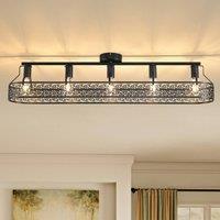 NIVOR 5 Light Black Farmhouse Flush Mount Ceiling Light for Kitchen