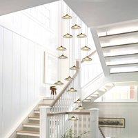 NIVOR 15 Light Cluster LED Dimmable Pendant Light Long Staircase Chandelier in Grey