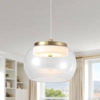 NIVOR 1 Light LED Glass Pendant Light Warm Light Adjustable For Indoor in Metallic Gold