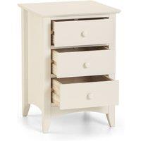 Cheshire Premium Luma 3 Drawer Stone White Bedside Unit in Off-White