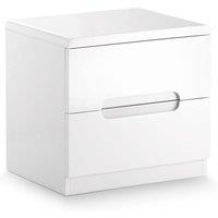 Cheshire Premium Midtown 2 Drawer White Bedside Unit