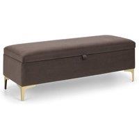 Cheshire Luxeva Blanket Box & Storage Bench in Truffle with Gold Detail in Taupe