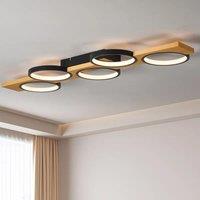Garwarm Black Five-circle design Light LED Flush Mount, 99.99cm, 3000K-6500K