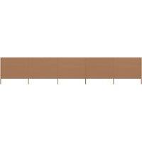 Berkfield Home 5-panel Wind Screen Fabric 600x120 cm Taupe in Beige