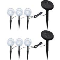 Berkfield Home Garden Lights 6 pcs LED with Spike Anchors & Solar Panels in White