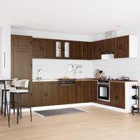 Berkfield Home Sink Base Cabinet"Porto" with Sink Brown Oak 80x46x84, 5 cmEngineered Wood