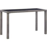 Berkfield Home Garden Table Anthracite 123x60x74 cm Poly Rattan in Black | Size: 123 x 60 x 74 cm