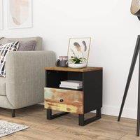 Berkfield Home Bedside Cabinet Solid Wood Reclaimed&Engineered Wood