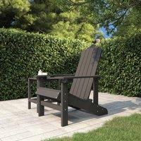 Berkfield Home Garden Adirondack Chair HDPE Anthracite in Black