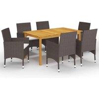 Berkfield Home 7 Piece Garden Dining Set with Cushions Brown