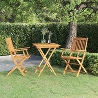 Berkfield Home 3 Piece Folding Garden Dining Set Solid Acacia Wood in Brown