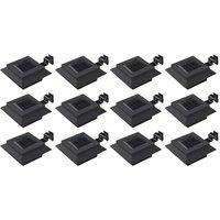 Berkfield Home Outdoor Solar Lamps 12 pcs LED Square 12 cm Black