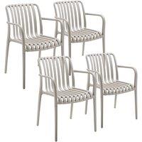 tectake Garden Chairs Alcudia in Taupe | Size: 4 Person