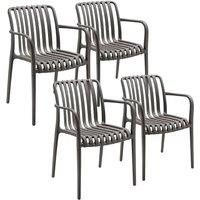 tectake Garden Chairs Alcudia in Dark Grey | Size: 4 Person