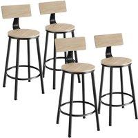 tectake Bar Stools Poole Industrial Wood Light Set Of 4 in Light Oak