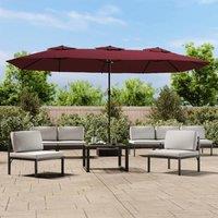 Berkfield Home Double-Head Parasol Bordeaux Red 449x245 cm