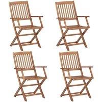 Berkfield Home Folding Outdoor Chairs 4 pcs Solid Acacia Wood in Brown