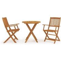 Berkfield Home 3 Piece Folding Garden Dining Set Solid Acacia Wood in Brown