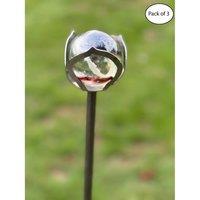 Poppyforge 4 Feet Rose Marble Pin Garden Art (Pack of 3) Bare Metal/Ready To Rust in Silver